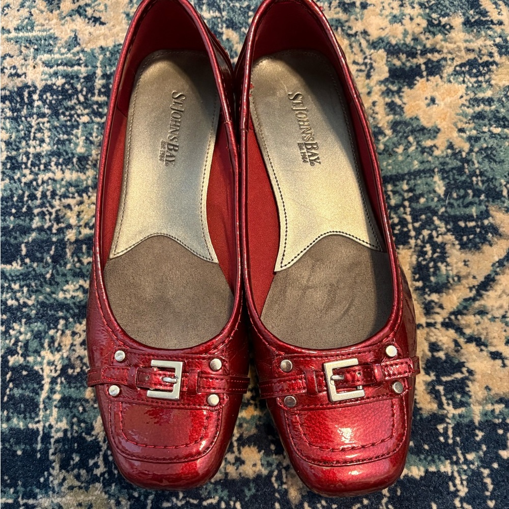 St. John's Bay Dark Ruby Red Shoes